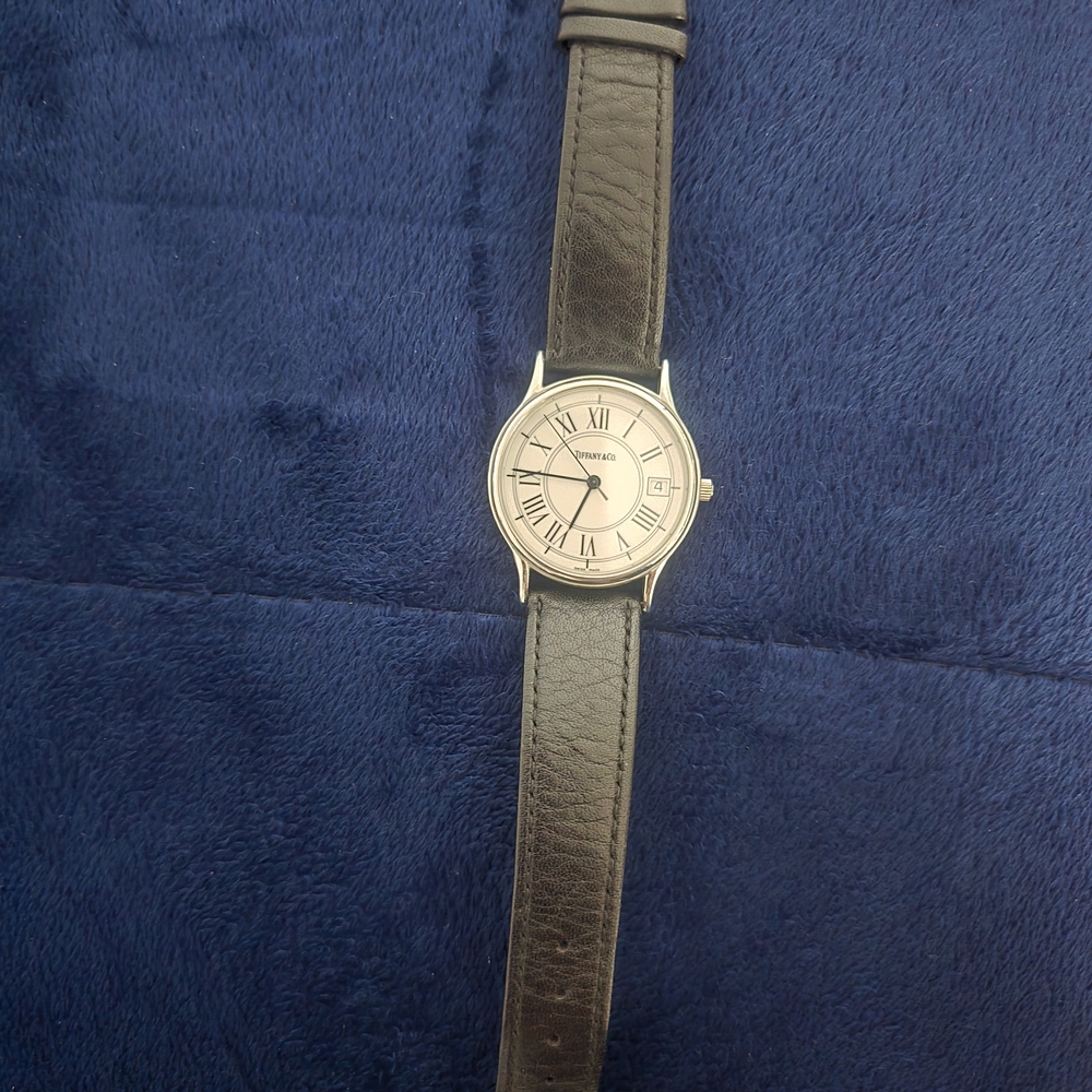 Men's Classic Black Leather Strap Watch